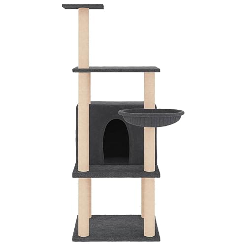 Hovothy Kratzbaum Katzenkratzbaum Säulen mit Natürlichem Sisal Umwickelt Mehrstufige Katzenturm Katzenmöbel für Katzen zum Kratzen Klettern Sitzen Verstecken und Ausruhen Dunkelgrau 47,5x47,5x132 cm Hovothy Kratzbaum Katzenkratzbaum Säulen mit Natürlichem Sisal Umwickelt Mehrstufige Katzenturm Katzenmöbel für Katzen zum Kratzen Klettern Sitzen Verstecken und Ausruhen Dunkelgrau 47,5x47,5x132 cm von Hovothy