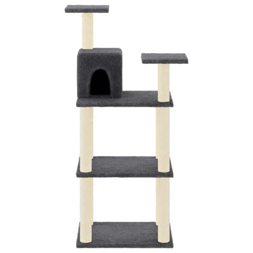 Hovothy Kratzbaum Katzenkratzbaum Säulen mit Natürlichem Sisal Umwickelt Mehrstufige Katzenturm Katzenmöbel für Katzen zum Kratzen Klettern Sitzen Verstecken und Ausruhen Dunkelgrau 66x41x119 cm Hovothy Kratzbaum Katzenkratzbaum Säulen mit Natürlichem Sisal Umwickelt Mehrstufige Katzenturm Katzenmöbel für Katzen zum Kratzen Klettern Sitzen Verstecken und Ausruhen Dunkelgrau 66x41x119 cm von Hovothy