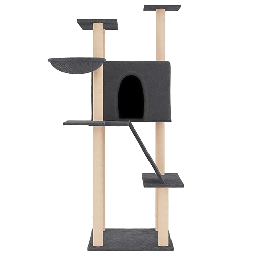 Hovothy Kratzbaum Katzenkratzbaum Säulen mit Natürlichem Sisal Umwickelt Mehrstufige Katzenturm Katzenmöbel für Katzen zum Kratzen Klettern Sitzen Verstecken und Ausruhen Dunkelgrau 78x73x143 cm Hovothy Kratzbaum Katzenkratzbaum Säulen mit Natürlichem Sisal Umwickelt Mehrstufige Katzenturm Katzenmöbel für Katzen zum Kratzen Klettern Sitzen Verstecken und Ausruhen Dunkelgrau 78x73x143 cm von Hovothy