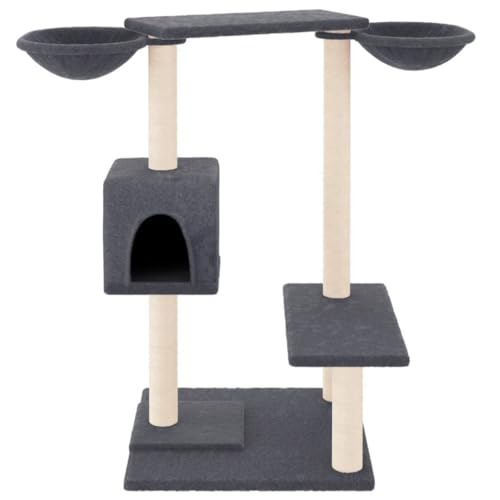 Hovothy Kratzbaum Katzenkratzbaum Säulen mit Natürlichem Sisal Umwickelt Mehrstufige Katzenturm Katzenmöbel für Katzen zum Kratzen Klettern Sitzen Verstecken und Ausruhen Dunkelgrau 97x67,5x82 cm Hovothy Kratzbaum Katzenkratzbaum Säulen mit Natürlichem Sisal Umwickelt Mehrstufige Katzenturm Katzenmöbel für Katzen zum Kratzen Klettern Sitzen Verstecken und Ausruhen Dunkelgrau 97x67,5x82 cm von Hovothy