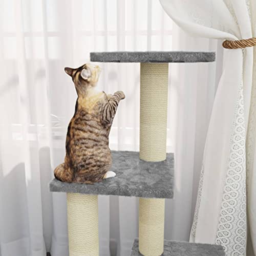 Hovothy Kratzbaum Katzenkratzbaum Säulen mit Natürlichem Sisal Umwickelt Mehrstufige Katzenturm Katzenmöbel für Katzen zum Kratzen Klettern Sitzen Verstecken und Ausruhen Hellgrau 35x54x92 cm Hovothy Kratzbaum Katzenkratzbaum Säulen mit Natürlichem Sisal Umwickelt Mehrstufige Katzenturm Katzenmöbel für Katzen zum Kratzen Klettern Sitzen Verstecken und Ausruhen Hellgrau 35x54x92 cm von Hovothy