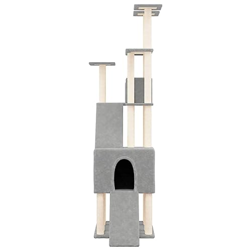 Hovothy Kratzbaum Katzenkratzbaum Säulen mit Natürlichem Sisal Umwickelt Mehrstufige Katzenturm Katzenmöbel für Katzen zum Kratzen Klettern Sitzen Verstecken und Ausruhen Hellgrau 47,5x94x190 cm Hovothy Kratzbaum Katzenkratzbaum Säulen mit Natürlichem Sisal Umwickelt Mehrstufige Katzenturm Katzenmöbel für Katzen zum Kratzen Klettern Sitzen Verstecken und Ausruhen Hellgrau 47,5x94x190 cm von Hovothy