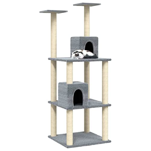 Hovothy Kratzbaum Katzenkratzbaum Säulen mit Natürlichem Sisal Umwickelt Mehrstufige Katzenturm Katzenmöbel für Katzen zum Kratzen Klettern Sitzen Verstecken und Ausruhen Hellgrau 60x54x141 cm Hovothy Kratzbaum Katzenkratzbaum Säulen mit Natürlichem Sisal Umwickelt Mehrstufige Katzenturm Katzenmöbel für Katzen zum Kratzen Klettern Sitzen Verstecken und Ausruhen Hellgrau 60x54x141 cm von Hovothy