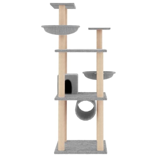 Hovothy Kratzbaum Katzenkratzbaum Säulen mit Natürlichem Sisal Umwickelt Mehrstufige Katzenturm Katzenmöbel für Katzen zum Kratzen Klettern Sitzen Verstecken und Ausruhen Hellgrau 72,5x96,5x141 cm Hovothy Kratzbaum Katzenkratzbaum Säulen mit Natürlichem Sisal Umwickelt Mehrstufige Katzenturm Katzenmöbel für Katzen zum Kratzen Klettern Sitzen Verstecken und Ausruhen Hellgrau 72,5x96,5x141 cm von Hovothy