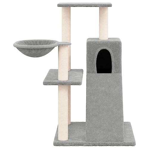 Hovothy Kratzbaum Katzenkratzbaum Säulen mit Natürlichem Sisal Umwickelt Mehrstufige Katzenturm Katzenmöbel für Katzen zum Kratzen Klettern Sitzen Verstecken und Ausruhen Hellgrau 73x49x82 cm Hovothy Kratzbaum Katzenkratzbaum Säulen mit Natürlichem Sisal Umwickelt Mehrstufige Katzenturm Katzenmöbel für Katzen zum Kratzen Klettern Sitzen Verstecken und Ausruhen Hellgrau 73x49x82 cm von Hovothy