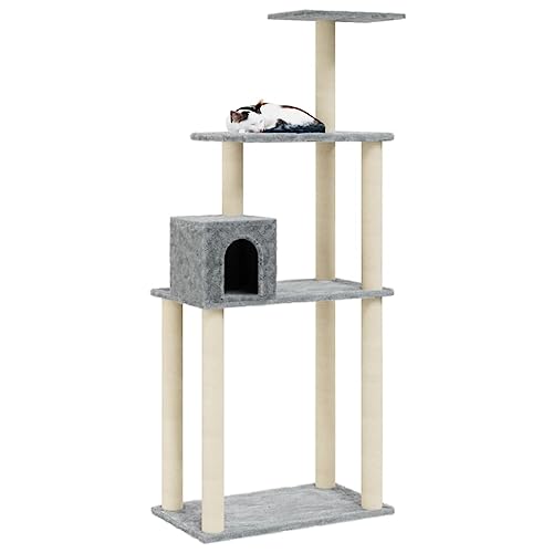Hovothy Kratzbaum Katzenkratzbaum Säulen mit Natürlichem Sisal Umwickelt Mehrstufige Katzenturm Katzenmöbel für Katzen zum Kratzen Klettern Sitzen Verstecken und Ausruhen Hellgrau 74x35x147 cm Hovothy Kratzbaum Katzenkratzbaum Säulen mit Natürlichem Sisal Umwickelt Mehrstufige Katzenturm Katzenmöbel für Katzen zum Kratzen Klettern Sitzen Verstecken und Ausruhen Hellgrau 74x35x147 cm von Hovothy