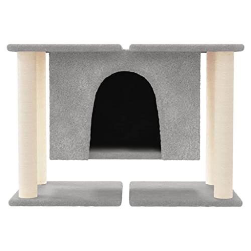 Hovothy Kratzbaum Katzenkratzbaum Säulen mit Natürlichem Sisal Umwickelt Mehrstufige Katzenturm Katzenmöbel für Katzen zum Kratzen Klettern Sitzen Verstecken und Ausruhen Hellgrau 74x35x50 cm Hovothy Kratzbaum Katzenkratzbaum Säulen mit Natürlichem Sisal Umwickelt Mehrstufige Katzenturm Katzenmöbel für Katzen zum Kratzen Klettern Sitzen Verstecken und Ausruhen Hellgrau 74x35x50 cm von Hovothy