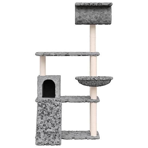 Hovothy Kratzbaum Katzenkratzbaum Säulen mit Natürlichem Sisal Umwickelt Mehrstufige Katzenturm Katzenmöbel für Katzen zum Kratzen Klettern Sitzen Verstecken und Ausruhen Hellgrau 76,5x70x131 cm Hovothy Kratzbaum Katzenkratzbaum Säulen mit Natürlichem Sisal Umwickelt Mehrstufige Katzenturm Katzenmöbel für Katzen zum Kratzen Klettern Sitzen Verstecken und Ausruhen Hellgrau 76,5x70x131 cm von Hovothy