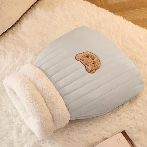 Katzenschlafsack, Schlafsack Katze, Cat Sleeping Bag, Haustier Winterschlafsack aus Plüsch, Weiches, Bequemes und Warmes Katzenbett, Blaugrau, L Katzenschlafsack, Schlafsack Katze, Cat Sleeping Bag, Haustier Winterschlafsack aus Plüsch, Weiches, Bequemes und Warmes Katzenbett, Blaugrau, L von Hovoto