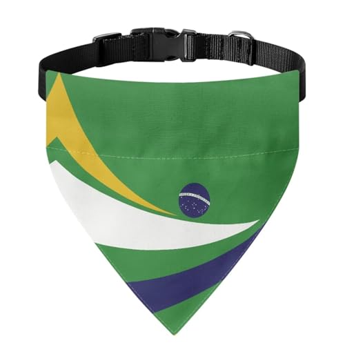 Howilath Hundehalstuch, Motiv: Brasilien-Flagge, bedruckter Stoff, mittlere Größen, verstellbares Haustier-Halstuch, Hunde-Lätzchen für Geburtstag, Kostüm, Zubehör, Größe M Howilath Hundehalstuch, Motiv: Brasilien-Flagge, bedruckter Stoff, mittlere Größen, verstellbares Haustier-Halstuch, Hunde-Lätzchen für Geburtstag, Kostüm, Zubehör, Größe M von Howilath