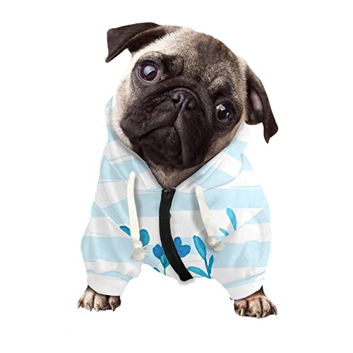 Howilath Lässiger Hunde-Kapuzenpullover aus Polyester-Baumwolle, 3D-Blume, violett, abstrakt, cooles Blumenmotiv, Haustierkleidung, Pullover für Hunde, Katzen, Welpen, Größe L von Howilath