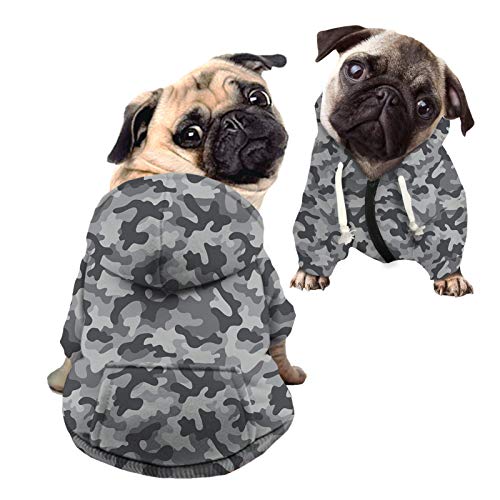 Howilath Weste für kleine Hunde, klassisch, weich, mit Tasche, Camouflage-Grau, Größe S Howilath Weste für kleine Hunde, klassisch, weich, mit Tasche, Camouflage-Grau, Größe S von Howilath