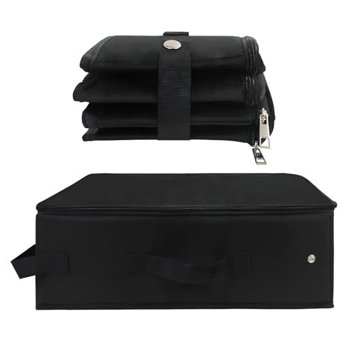 Hoxfly Reise Katzenklo, 40×30 cm wasserdichte Katzentoiletten Portable mit Deckel, Leicht zu Reinigen, Tragbare Cat Litter Box für Indoor, Kleines Katzenbox für Camping, Draußen, Drinnen (Schwarz) von Hoxfly