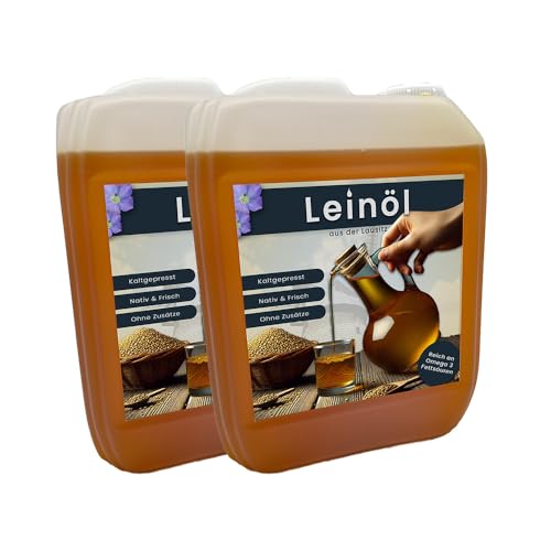 10 Liter Leinöl Leinsamenöl frisch nativ kaltgepresstes Leinöl für gesunde Energie 2 X 5 Liter 10 Liter Leinöl Leinsamenöl frisch nativ kaltgepresstes Leinöl für gesunde Energie 2 X 5 Liter von Hoyo Technology GmbH