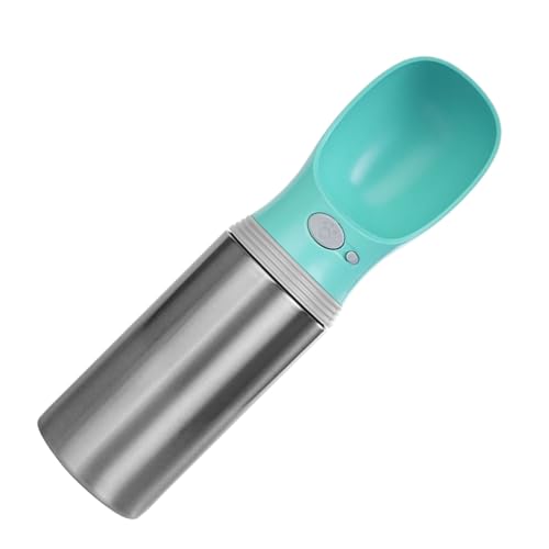 Hozaenwa Hundetrinkflasche,400ml Edelstahl Trinkflasche Für Hunde | Auslaufsicherer Edelstahl Spender für Unterwegs Auto Camping von Hozaenwa