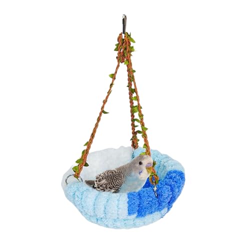 Hozaenwa Warmes Wellensittich Bett | Winter Vogelnester Plüsch Warm | Zubehör Für Schlafen Nisten Spielen Verstecken Winter Voliere Heimdekoration von Hozaenwa