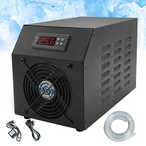 HpLNDas 1/4HP 16 Gal Aquarium Water Chiller, 60L Water Cooler with Pump and Hose, Low Noise Fish Tank Constant Temperature Cooling and Heating Machine for Coral Fish Shrimp Hydroponic,Cooling von HpLNDas