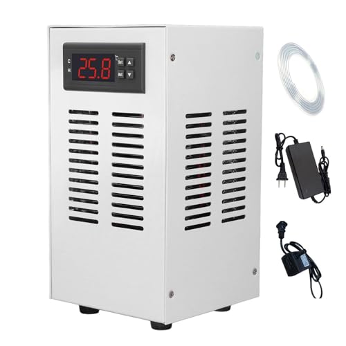 HpLNDas 72w Aquarium Cooler, 20L Small Aquarium Water Chiller, Water Cooler with Pump and Hose, Digital Display, Quiet Design Hydroponic Cooling System for hydroponics, Coral Reef, Fresh & Salt von HpLNDas