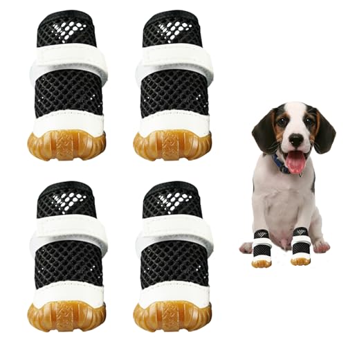 4pcs Hundeschuhe für heißes Wetter, (Größe 2 Yard) Hundeschuhe für heißes Wetter Nicht rutschfest und atmungsaktiv für Heißepflaster Hunde Sommerschuhe für kleine mittelgroße Hunde Haustierpaw Prot von Hperu