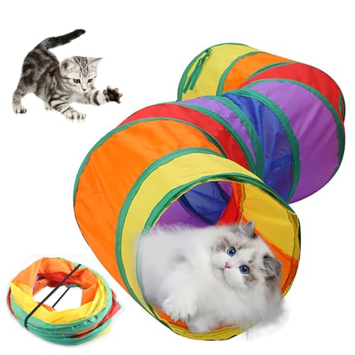 Cat Cube Tunnel Cat Toys S Cat Tunnel 8.43x9,84 Zoll zusammenklappbar Kitty Indoor Outdoor -Spielzeug mit 2 Löchern und Spielball für Welpen Kaninchen Kleiner Tierregenbogenfarbe Cat Cube Tunnel Cat Toys S Cat Tunnel 8.43x9,84 Zoll zusammenklappbar Kitty Indoor Outdoor -Spielzeug mit 2 Löchern und Spielball für Welpen Kaninchen Kleiner Tierregenbogenfarbe von Hperu