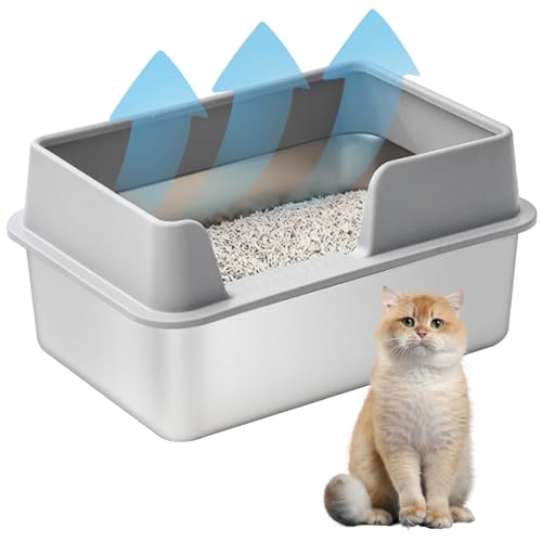 Edelstahldrüsenschachtel geschlossene belüftete 20x14x8in Katzenstreuablett mit großer Kapazität, die verschüttete, abnehmbare, waschbare Katzentoilette Katze Katzentoilette Edelstahldrüsenschachtel geschlossene belüftete 20x14x8in Katzenstreuablett mit großer Kapazität, die verschüttete, abnehmbare, waschbare Katzentoilette Katze Katzentoilette von Hperu