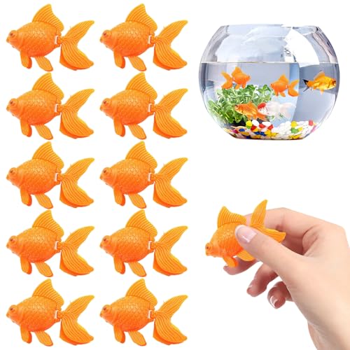 Hperu 10pcs schwimmende gefälschte Fischdekoration, 2x1, 2x1, 6 Zoll realistisch bewegende Plastik -Aquarium -Tank Ornamente von Hperu