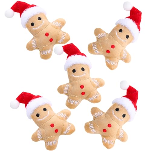 Hperu Catnip Toy 5pcs Lebkuchen Mann Plüsch Weihnachtsfest interaktives Zahnen Katzenspielzeug süße Baumwolle gefülltes beruhigende Katze Weihnachtskatze Spielzeug Spielzeug Hperu Catnip Toy 5pcs Lebkuchen Mann Plüsch Weihnachtsfest interaktives Zahnen Katzenspielzeug süße Baumwolle gefülltes beruhigende Katze Weihnachtskatze Spielzeug Spielzeug von Hperu