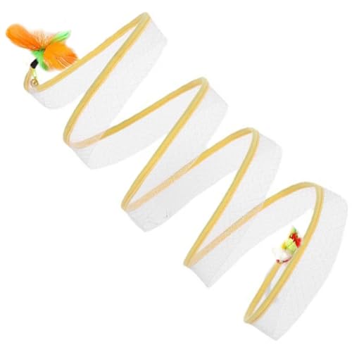 Hperu Faltbares Katzen-Tunnelspielzeug-Spiral Crinkle Play Tunnel für Innenkatzen, Versteck und Seek interaktiver Anti-Kratzer-Design mit Spielzeug von Hperu