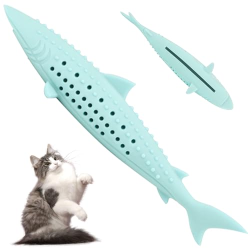 Hperu Katzenminenspielzeug für Katzen, Katzenzähne -Reinigungsspielzeug, nachfüllbare Katzenfische Formpatzentikspielzeug mit Belüftungslöchern für Innenkätzchenspielzeug, Grün, 6.1x1 Hperu Katzenminenspielzeug für Katzen, Katzenzähne -Reinigungsspielzeug, nachfüllbare Katzenfische Formpatzentikspielzeug mit Belüftungslöchern für Innenkätzchenspielzeug, Grün, 6.1x1 von Hperu