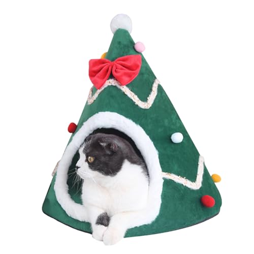 Hperu Weihnachtskatze Tree Weihnachten Katzenbett Nicht-Schlupf-Weihnachtsbaum mit abnehmbarem Kissen für 2-kg Hperu Weihnachtskatze Tree Weihnachten Katzenbett Nicht-Schlupf-Weihnachtsbaum mit abnehmbarem Kissen für 2-kg von Hperu