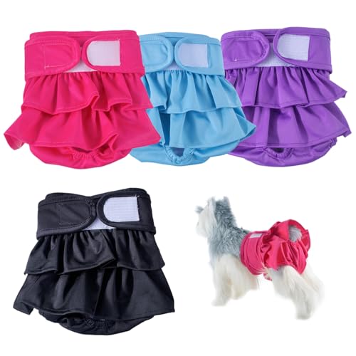 Hund Windeln weiblich, 4pcs Hund Windeln Weibliche, einstellbare absorbierende Wiederverwendbare Hundewindeln mit Paste, Haustierwindeln für Hundeperiode Inkontinenz Töpfchen -Training, wiederverwe Hund Windeln weiblich, 4pcs Hund Windeln Weibliche, einstellbare absorbierende Wiederverwendbare Hundewindeln mit Paste, Haustierwindeln für Hundeperiode Inkontinenz Töpfchen -Training, wiederverwe von Hperu