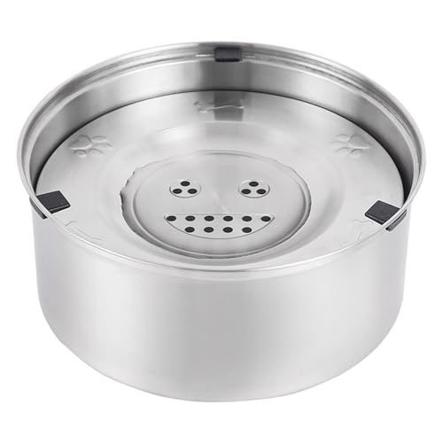 Hundwasserspender, 3L ohne verschüttete Edelstahl Slow Water Bowl für Hunde, staubdichtes Haustierschüssel mit Nicht-Schlupf-Basis von Hperu
