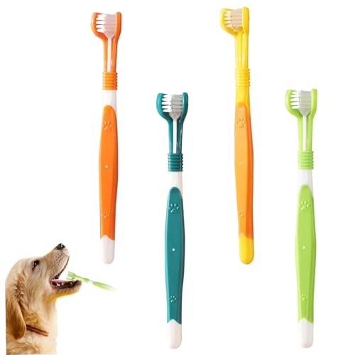 Hundzahnbürste, Hund Zahnbürste 4pcs 3 -seitige Zahnbürste für Hunde Zahnpflege mit weichen Borsten Katzenbürste mit langem Griff für kleine bis große Hunde Katzen, die Mundkatze Zahnbürste reinige Hundzahnbürste, Hund Zahnbürste 4pcs 3 -seitige Zahnbürste für Hunde Zahnpflege mit weichen Borsten Katzenbürste mit langem Griff für kleine bis große Hunde Katzen, die Mundkatze Zahnbürste reinige von Hperu