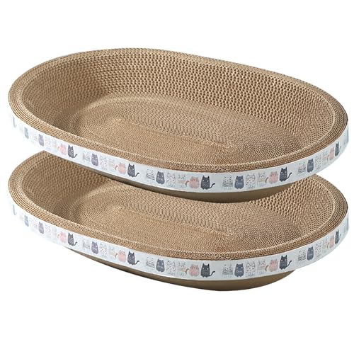 Karton Katzenbett Katzenkratzer 2pcs 18,5 x 12,6 Zoll Oval Starke Ladung Wellblatt Katze Katze Bett hoher dichter Dampproof Mehrzweck -Katzenkratzer für das Training Möbelschutzes Karton Katzenbett Katzenkratzer 2pcs 18,5 x 12,6 Zoll Oval Starke Ladung Wellblatt Katze Katze Bett hoher dichter Dampproof Mehrzweck -Katzenkratzer für das Training Möbelschutzes von Hperu