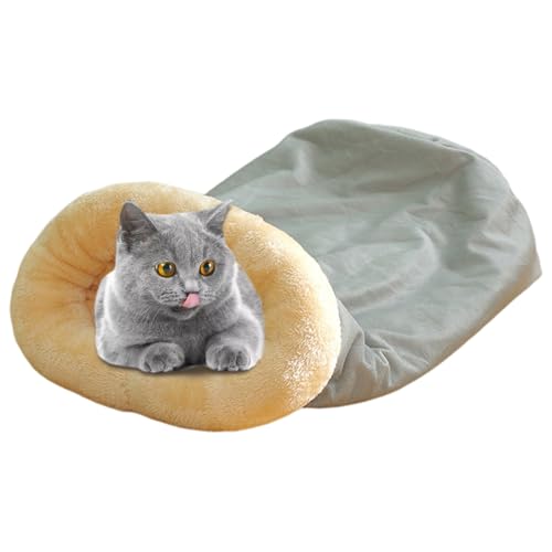 Katze Schlafsack grau weiche Plüsch Katze Winter Schlafsack, 360 Wrap Hideaway Cat Bett Cav Katze Schlafsack grau weiche Plüsch Katze Winter Schlafsack, 360 Wrap Hideaway Cat Bett Cav von Hperu