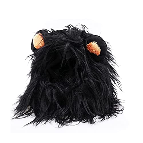 M-Cat Mähne Perücke mit Ohren, Haustier Mähne Perücke, Katzen Halloween Kostüm verleumdet Mähnen Kostüm für kleine Katzen Hunde Kostüm Lustige Haustierkostüme für Halloween, Weihnachten, Schwarz M-Cat Mähne Perücke mit Ohren, Haustier Mähne Perücke, Katzen Halloween Kostüm verleumdet Mähnen Kostüm für kleine Katzen Hunde Kostüm Lustige Haustierkostüme für Halloween, Weihnachten, Schwarz von Hperu