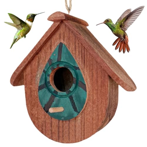 Vogelhäuser für draußen, Vogelhaus, süßes kleines natürliches hölzernen Hängebhaus für Gartenfenster Yard, Vogelhaus 6, 69 x 6, 89 Zoll von Hperu