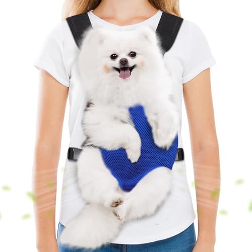 Haustier-Tragerucksack, freihändig, verstellbare Hundetragetasche, Beine, leicht anzubringen, für Wandern, Camping, Reisen, Radfahren für kleine Hunde und Kaninchen, Größe L, Blau Haustier-Tragerucksack, freihändig, verstellbare Hundetragetasche, Beine, leicht anzubringen, für Wandern, Camping, Reisen, Radfahren für kleine Hunde und Kaninchen, Größe L, Blau von Hpetppy