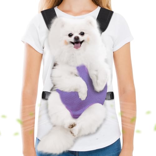 Haustier-Tragerucksack, freihändig, verstellbare Hundetragetasche, Beine, leicht anzubringen, für Wandern, Camping, Reisen, Radfahren für kleine Hunde und Kaninchen, Größe L, Lila Haustier-Tragerucksack, freihändig, verstellbare Hundetragetasche, Beine, leicht anzubringen, für Wandern, Camping, Reisen, Radfahren für kleine Hunde und Kaninchen, Größe L, Lila von Hpetppy