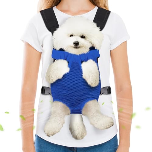 Haustier-Tragerucksack, freihändig, verstellbare Hundetragetasche, Beine, leicht anzubringen, für Wandern, Camping, Reisen, Radfahren für kleine Hunde und Kaninchen, Größe M, Blau Haustier-Tragerucksack, freihändig, verstellbare Hundetragetasche, Beine, leicht anzubringen, für Wandern, Camping, Reisen, Radfahren für kleine Hunde und Kaninchen, Größe M, Blau von Hpetppy
