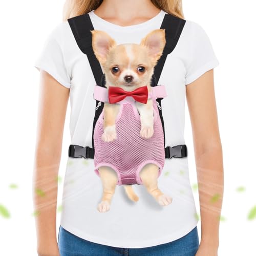 Haustier-Tragerucksack, freihändig, verstellbare Hundetragetasche, Beine, leicht anzubringen, für Wandern, Camping, Reisen, Radfahren für kleine Hunde und Kaninchen von Hpetppy
