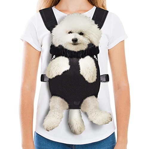 Hpetppy Haustier-Hundetragetasche, verstellbare Hundetragetasche, Beine aus, einfache Passform, Hunde-Reiserucksack, Tragetasche für Reisen, Wandern, Camping für kleine, Welpen (M, schwarz) von Hpetppy
