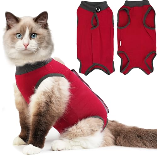 Hpetppy Katzen-Genesungsanzug nach Operationen, atmungsaktiver Katzen-Operationsanzug für kastrierte Bauchwunden oder Hautkrankheiten, Alternative zum E-Halsband für kleine männliche und weibliche Hpetppy Katzen-Genesungsanzug nach Operationen, atmungsaktiver Katzen-Operationsanzug für kastrierte Bauchwunden oder Hautkrankheiten, Alternative zum E-Halsband für kleine männliche und weibliche von Hpetppy