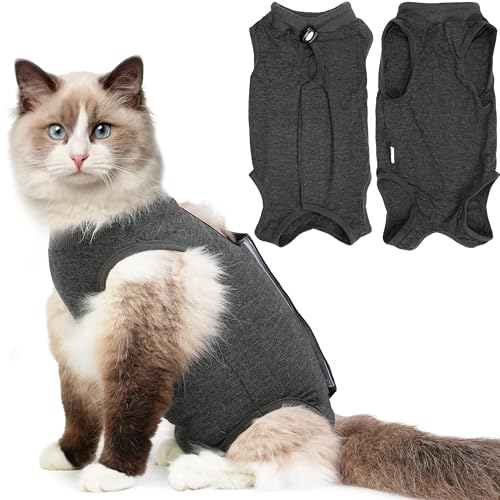 Hpetppy Katzen-Genesungsanzug nach Operationen, atmungsaktiver Katzen-Operationsanzug für kastrierte Bauchwunden oder Hautkrankheiten, Alternative zum E-Halsband für kleine männliche und weibliche Hpetppy Katzen-Genesungsanzug nach Operationen, atmungsaktiver Katzen-Operationsanzug für kastrierte Bauchwunden oder Hautkrankheiten, Alternative zum E-Halsband für kleine männliche und weibliche von Hpetppy