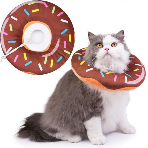 Hpetppy Katzenkegel-Halsband, weich, Katzen-Genesungshalsband für Wundheilung, niedlicher Donut, verstellbare Kätzchen, um das Lecken zu stoppen, bequem, leicht, elisabethanische Halsbänder für Katzen Hpetppy Katzenkegel-Halsband, weich, Katzen-Genesungshalsband für Wundheilung, niedlicher Donut, verstellbare Kätzchen, um das Lecken zu stoppen, bequem, leicht, elisabethanische Halsbänder für Katzen von Hpetppy
