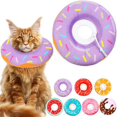 Hpetppy Katzenkegelhalsband, weich, Katzen-Genesungshalsband für Wundheilung, niedlicher Donut, verstellbare Kätzchen-Zapfen, um das Lecken zu stoppen, bequem, leicht, elisabethanische Halsbänder für Hpetppy Katzenkegelhalsband, weich, Katzen-Genesungshalsband für Wundheilung, niedlicher Donut, verstellbare Kätzchen-Zapfen, um das Lecken zu stoppen, bequem, leicht, elisabethanische Halsbänder für von Hpetppy