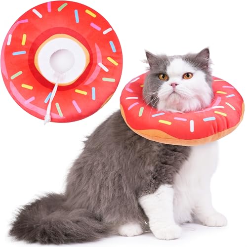 Hpetppy Katzenkegelhalsband, weich, Katzen-Genesungshalsband für Wundheilung, niedlicher Katzen-Donut, verstellbare Katzenzapfen, um das Lecken zu stoppen, bequem, leicht, elisabethanische Halsbänder Hpetppy Katzenkegelhalsband, weich, Katzen-Genesungshalsband für Wundheilung, niedlicher Katzen-Donut, verstellbare Katzenzapfen, um das Lecken zu stoppen, bequem, leicht, elisabethanische Halsbänder von Hpetppy