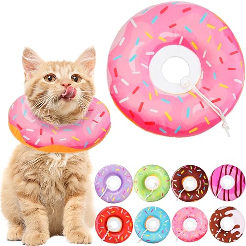 Katzenkegel-Halsband, weich, Katzen-Genesungshalsband für Wundheilung, niedlicher Donut, verstellbare Kätzchen-Zapfen, um das Lecken zu stoppen, bequem, leicht, elisabethanische Halsbänder für Katzenkegel-Halsband, weich, Katzen-Genesungshalsband für Wundheilung, niedlicher Donut, verstellbare Kätzchen-Zapfen, um das Lecken zu stoppen, bequem, leicht, elisabethanische Halsbänder für von Hpetppy