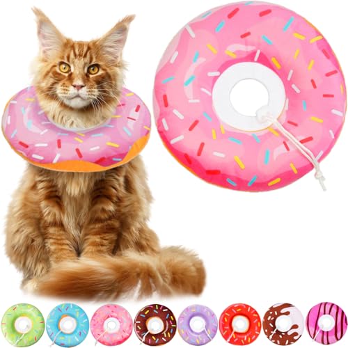 Katzenkegel-Halsband, weich, Katzen-Genesungshalsband für Wundheilung, niedlicher Donut, verstellbare Kätzchen-Zapfen, um das Lecken zu stoppen, bequem, leicht, elisabethanische Halsbänder für Katzenkegel-Halsband, weich, Katzen-Genesungshalsband für Wundheilung, niedlicher Donut, verstellbare Kätzchen-Zapfen, um das Lecken zu stoppen, bequem, leicht, elisabethanische Halsbänder für von Hpetppy