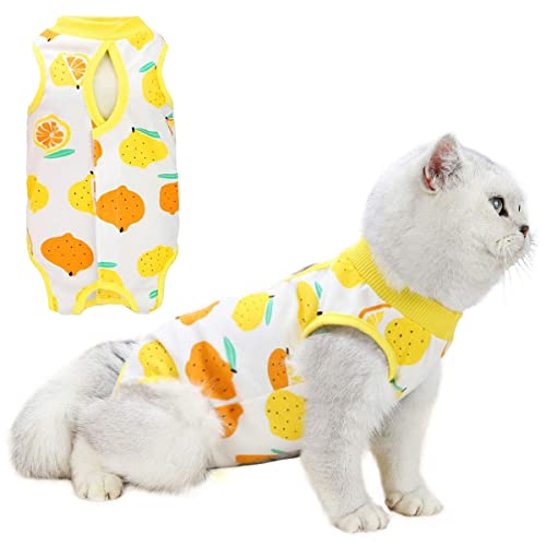 Professioneller Chirurgie-Genesungsanzug für Katzen, Alternative zum E-Halsband, Baumwolle, atmungsaktiv, Katzen-Sterilisationsanzug für Bauchwunden, Schlafanzug, für Kätzchen, Antibeiß-Lecken, von Hpfulseazn